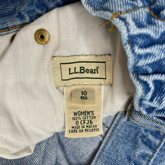 LL BEAN Classic Light Wash High Rise Crop Womens Jeans Size 10 Regular Elastic - Picture 3 of 6